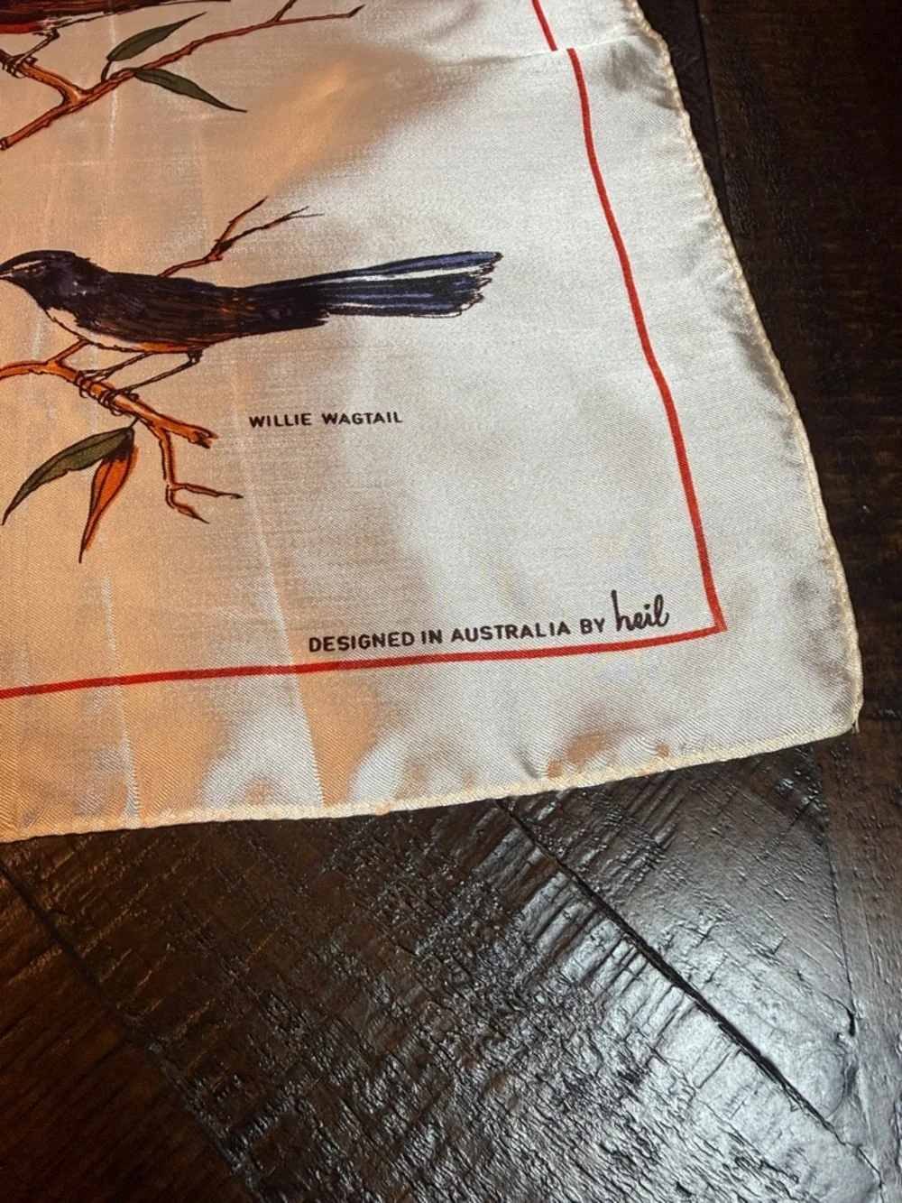 Vintage Heil Australian Birds‎ Scarf Novelty Print Japan